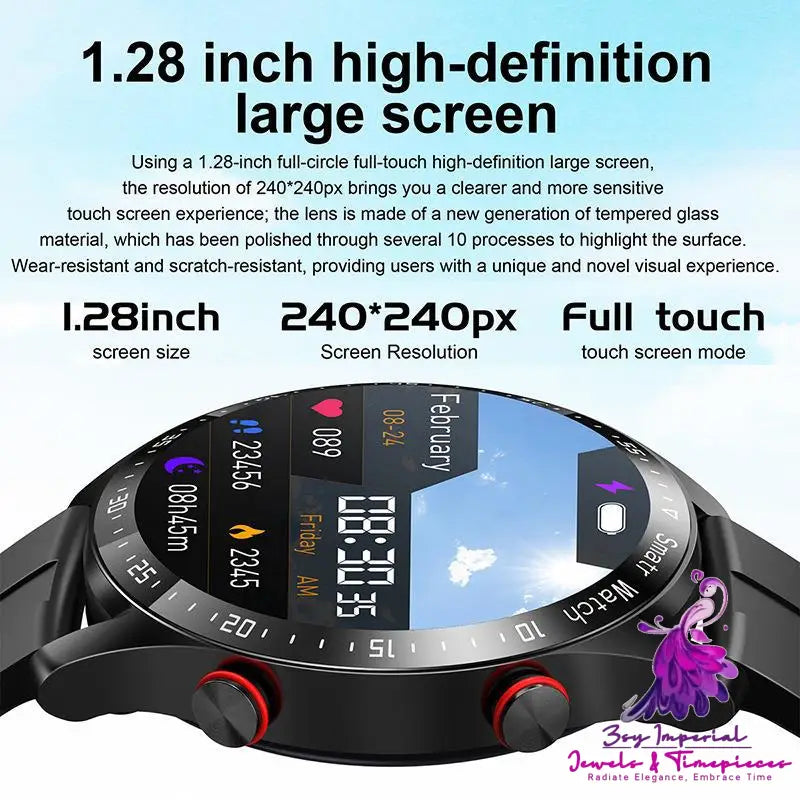 ECG PPG Business Smart Watch with Stainless Strap