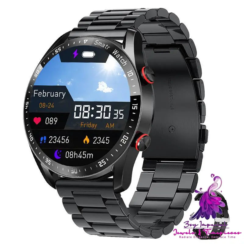 ECG PPG Business Smart Watch with Stainless Strap