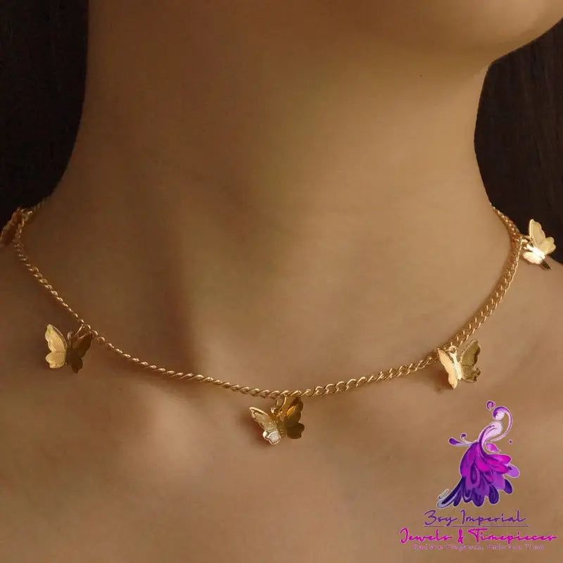 Butterfly Choker Necklace for Women