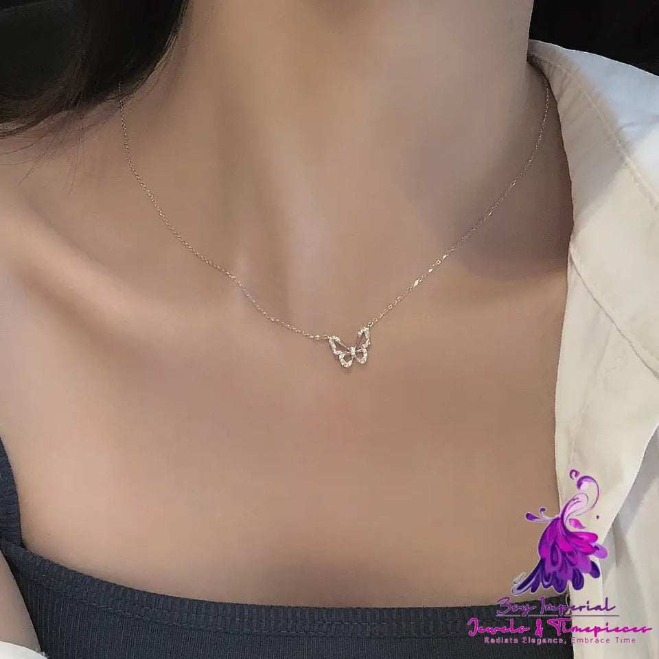 Plating 14K Golden Butterfly Clavicle Chain