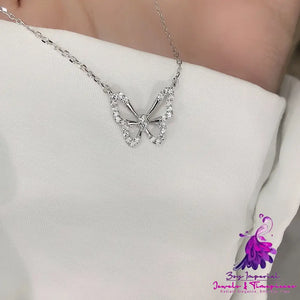 Plating 14K Golden Butterfly Clavicle Chain