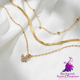 Vintage Butterfly Clavicle Chain Pendant