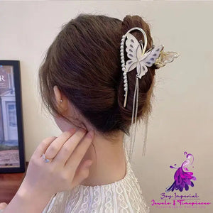 Summer Headwear Butterfly Pearl Clip