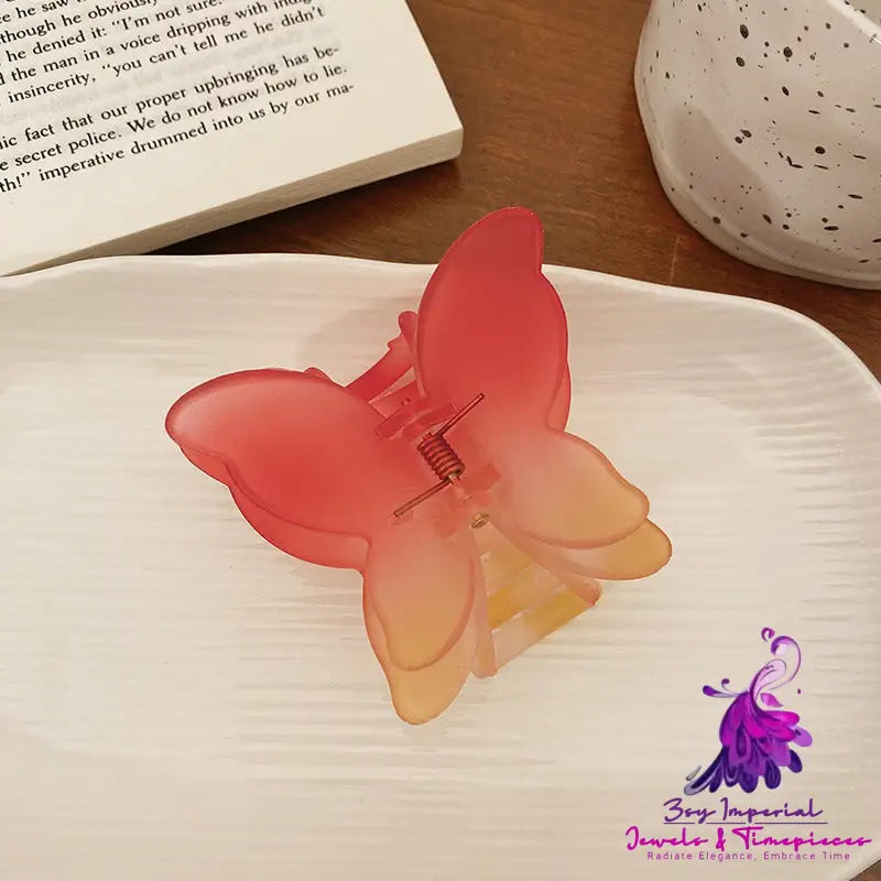 Frosted Gradient Butterfly Hair Clip