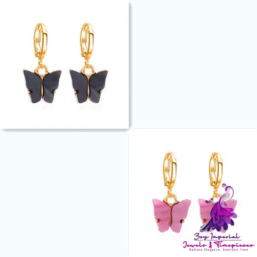 Colorful Acrylic Butterfly Earrings