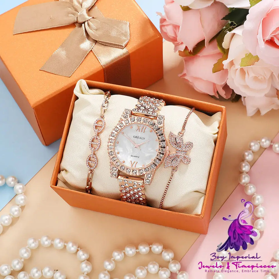 Diamond Butterfly Zircon Bracelet Quartz Watch