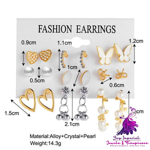 Butterfly Hollow Out Earring Set