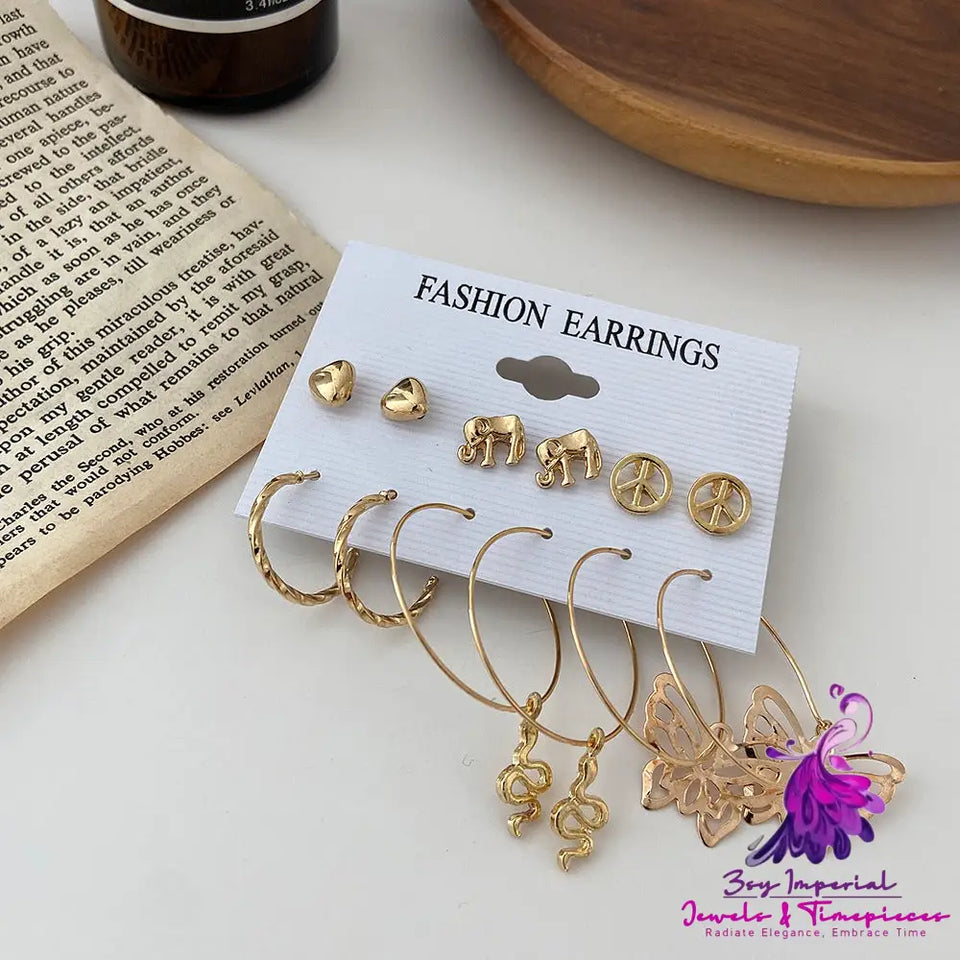 Butterfly Hollow Out Earring Set