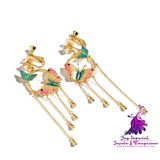 Earrings Tide Butterfly Tassel Female Temperament Long