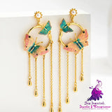 Earrings Tide Butterfly Tassel Female Temperament Long