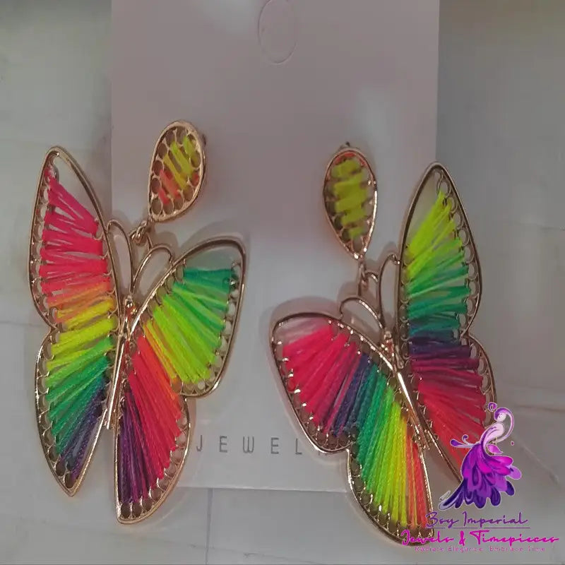 Hand Woven Butterfly Earrings