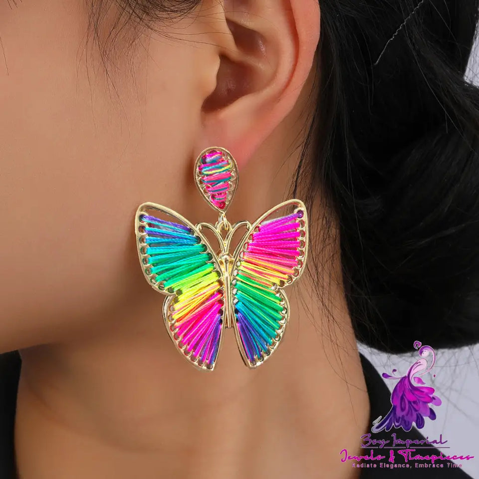 Hand Woven Butterfly Earrings