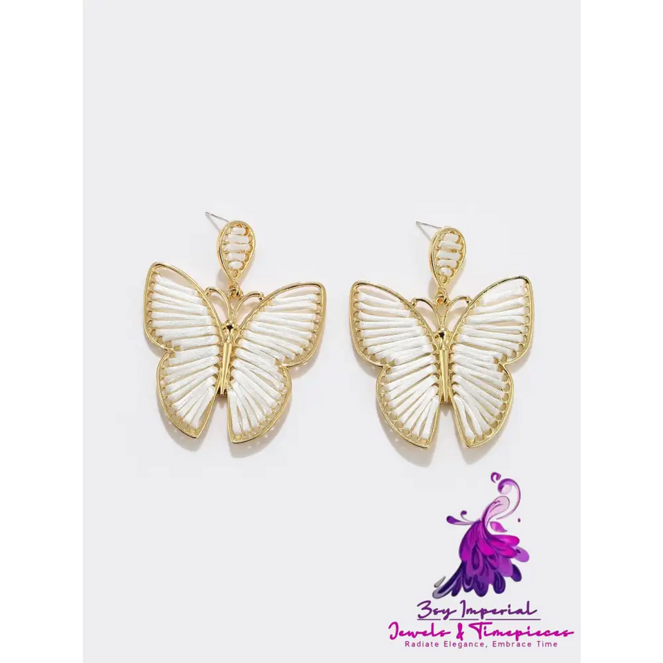 Hand Woven Butterfly Earrings