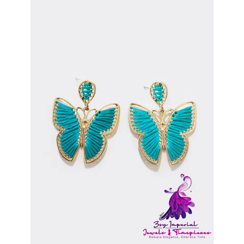 Hand Woven Butterfly Earrings