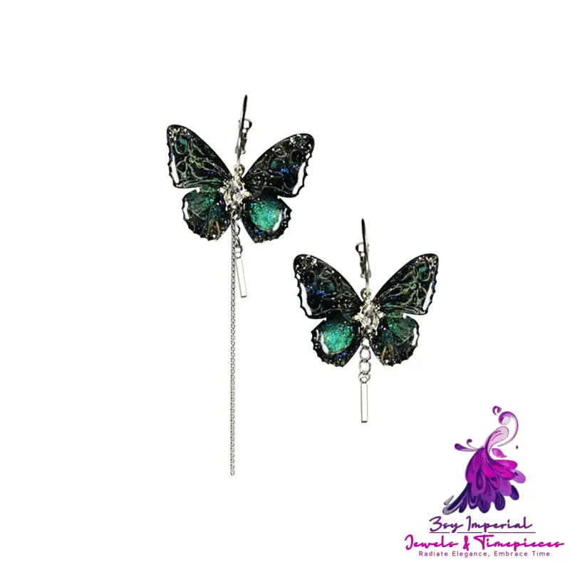 Abstract Butterfly Tassel Earrings