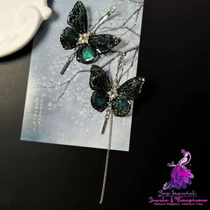 Abstract Butterfly Tassel Earrings