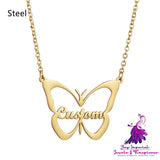 Hollow Butterfly Pendant Necklace