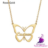 Hollow Butterfly Pendant Necklace