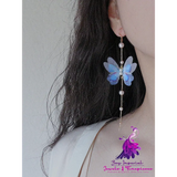 Long Tassel Butterfly Super Fairy Style Earrings Without