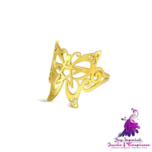 Pentagram Pointed Wing Butterfly Ring