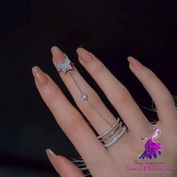 Butterfly Tassel Finger Ring