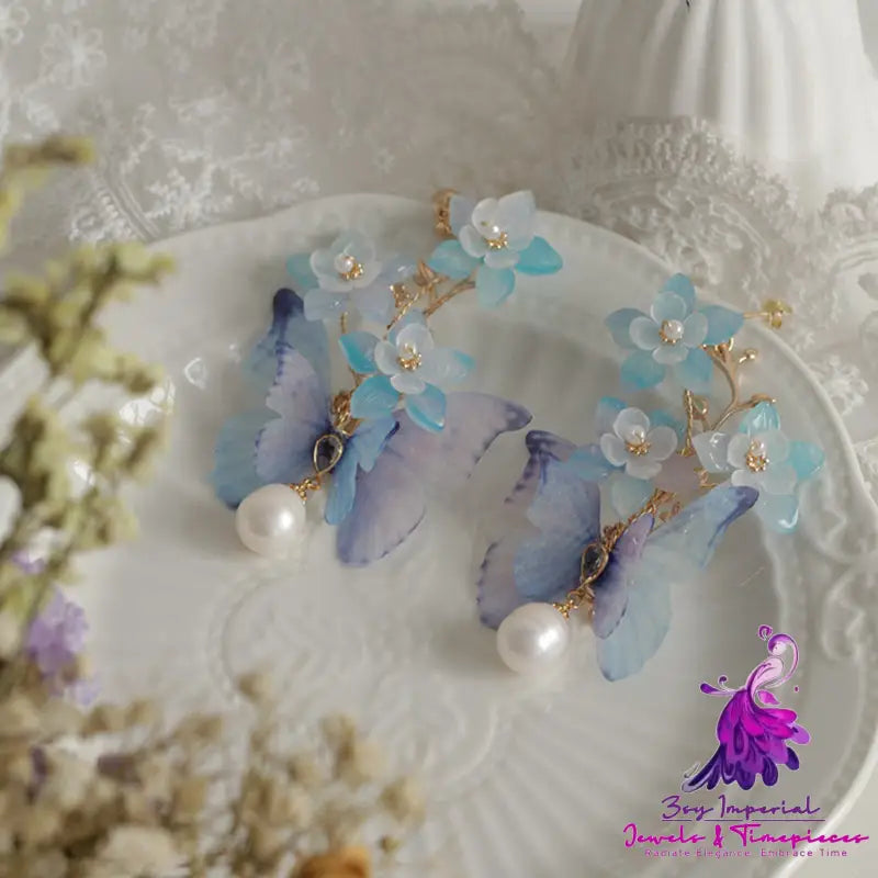 Butterfly Flower Earrings