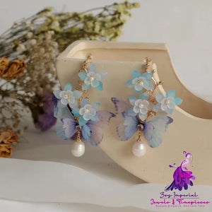 Butterfly Flower Earrings