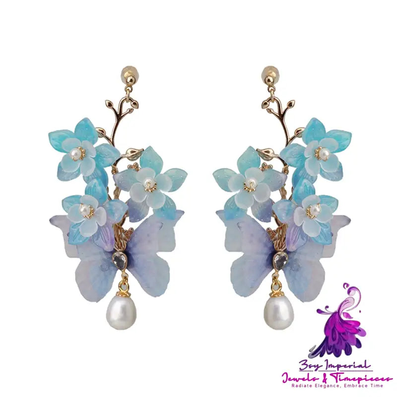 Butterfly Flower Earrings