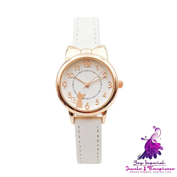 Girls Waterproof Butterfly Dial Quartz Watch