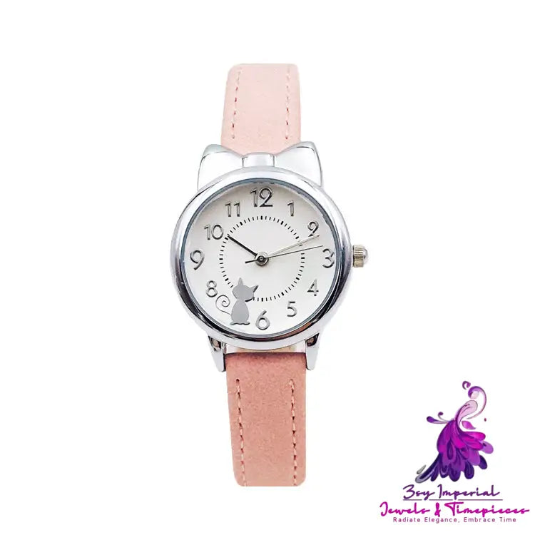 Girls Waterproof Butterfly Dial Quartz Watch