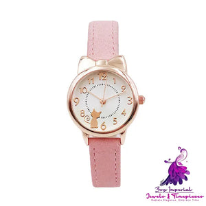 Girls Waterproof Butterfly Dial Quartz Watch