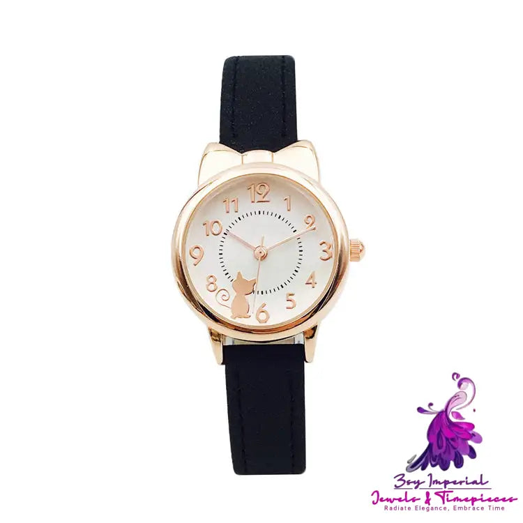 Girls Waterproof Butterfly Dial Quartz Watch