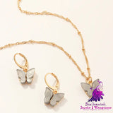 Fashion Resin Butterfly Jewelry Set