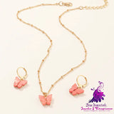 Fashion Resin Butterfly Jewelry Set