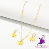 Fashion Resin Butterfly Jewelry Set