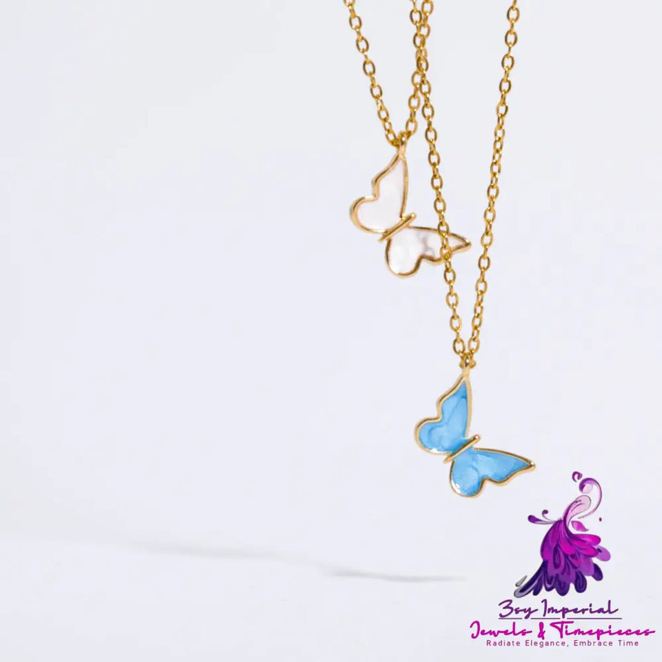 Butterfly Sweater Chain Necklace