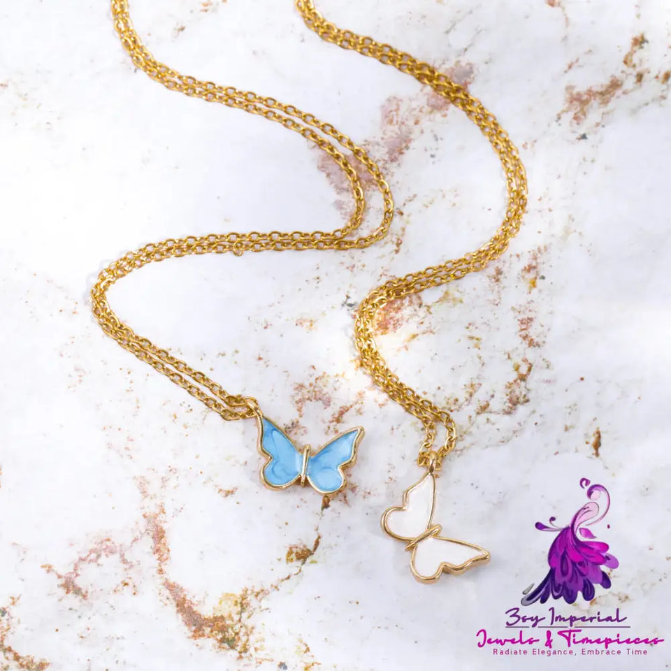 Butterfly Sweater Chain Necklace