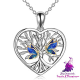 Creative Tree Of Life Butterfly Pendant Necklace