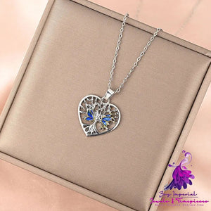 Creative Tree Of Life Butterfly Pendant Necklace