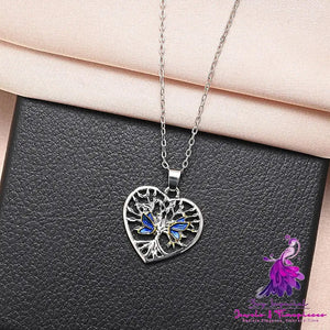 Creative Tree Of Life Butterfly Pendant Necklace