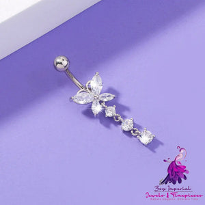 Butterfly Zircon Navel Ring