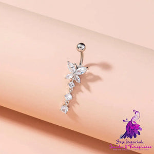 Butterfly Zircon Navel Ring