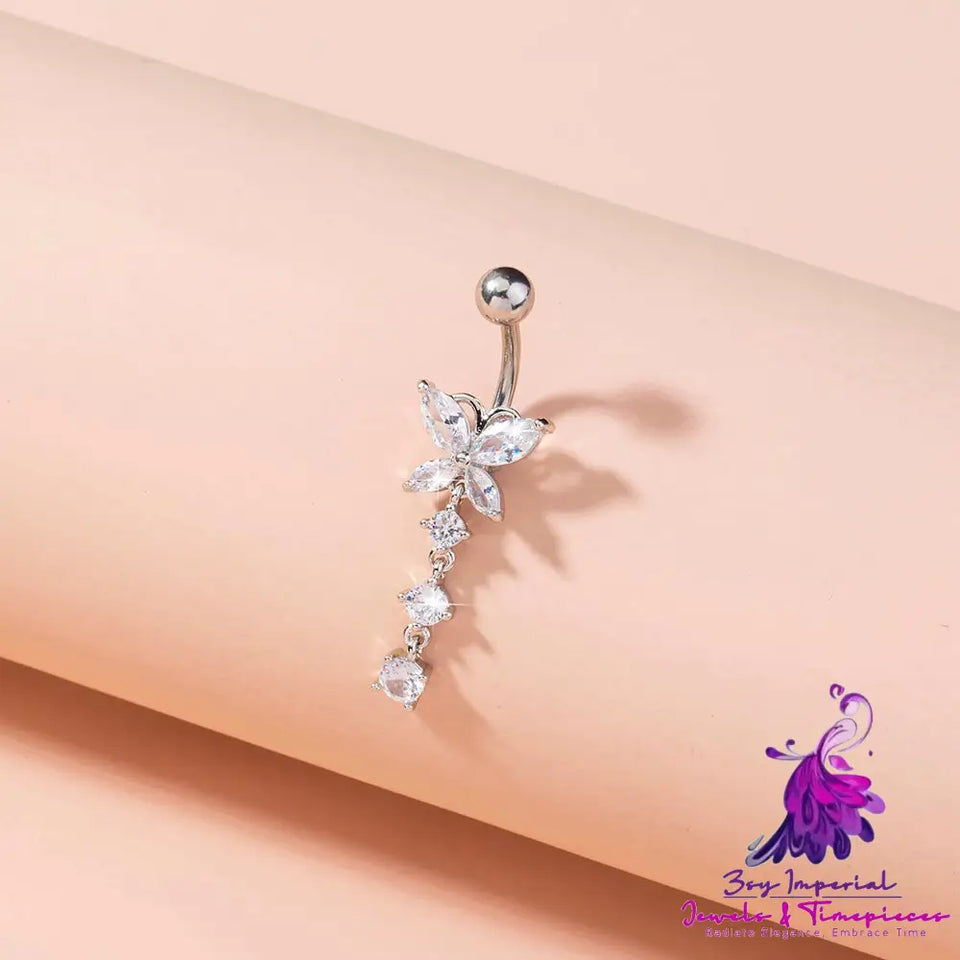 Butterfly Zircon Navel Ring