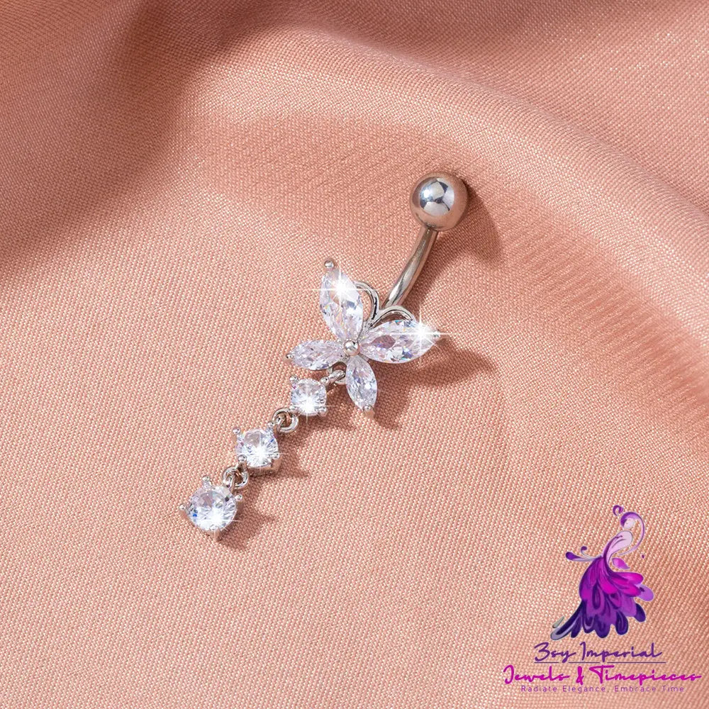 Butterfly Zircon Navel Ring