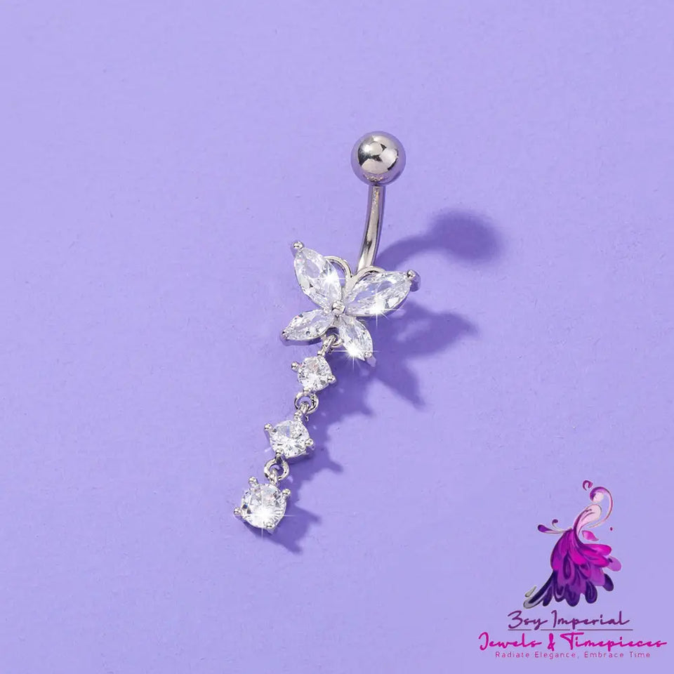 Butterfly Zircon Navel Ring