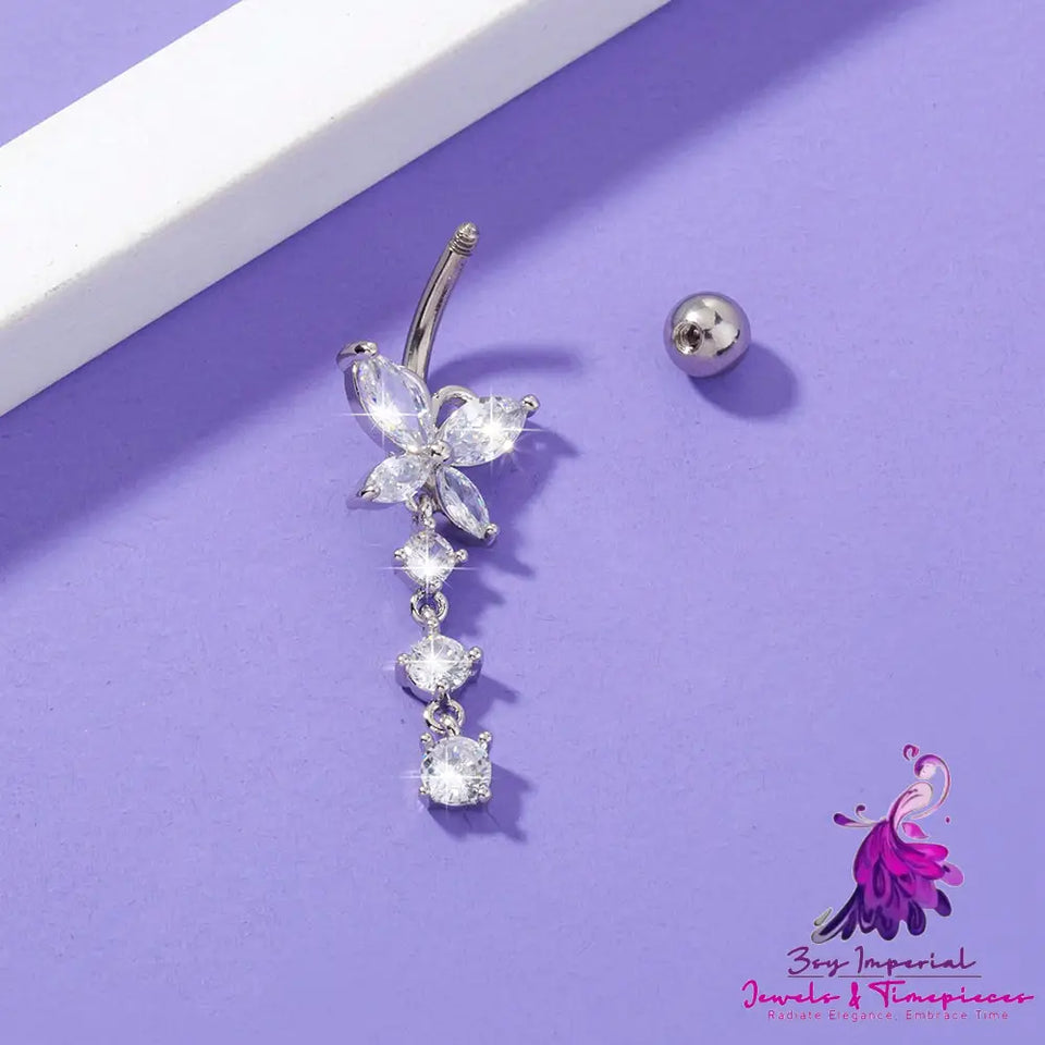 Butterfly Zircon Navel Ring