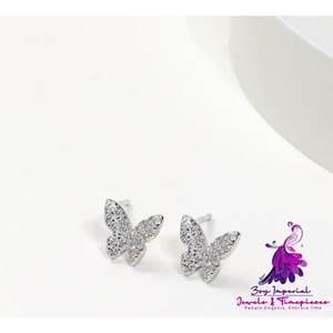 Small Sterling Silver Butterfly Stud Earrings