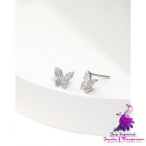 Small Sterling Silver Butterfly Stud Earrings