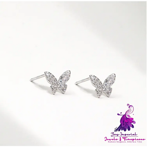 Small Sterling Silver Butterfly Stud Earrings