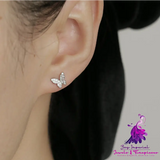 Small Sterling Silver Butterfly Stud Earrings